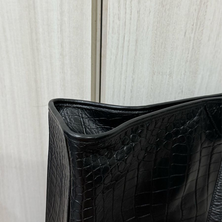 YSL牛皮壓鱷魚紋路Niki shopping bag 購物袋-11