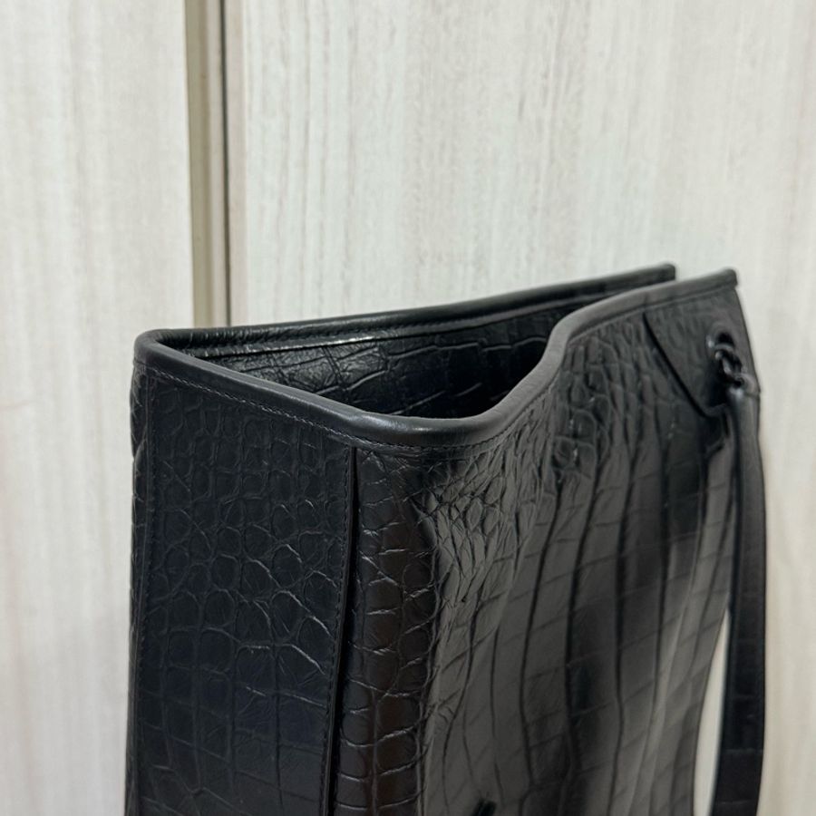 YSL牛皮壓鱷魚紋路Niki shopping bag 購物袋-12