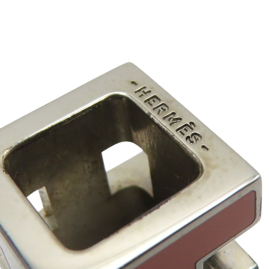 銀色鍍金 粉紅色漆面 Pop H Cube 項鍊【HERMES 愛馬仕】-5
