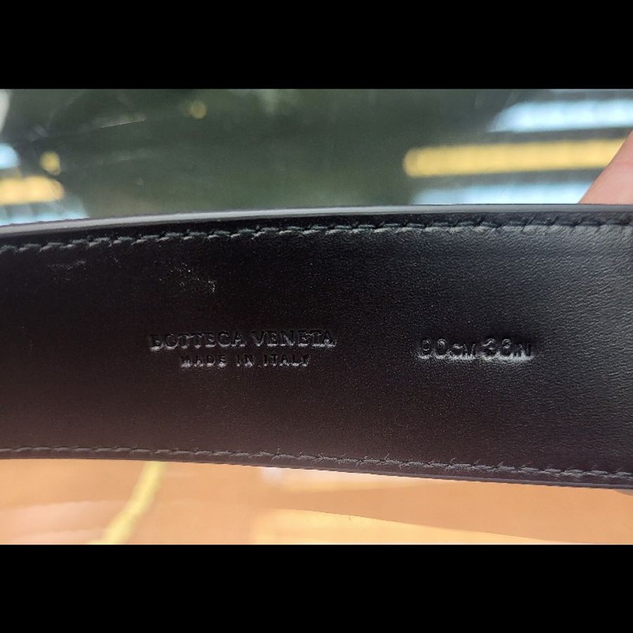 Bottega Veneta BV Intrecciato 織紋皮革腰帶 90cm-3