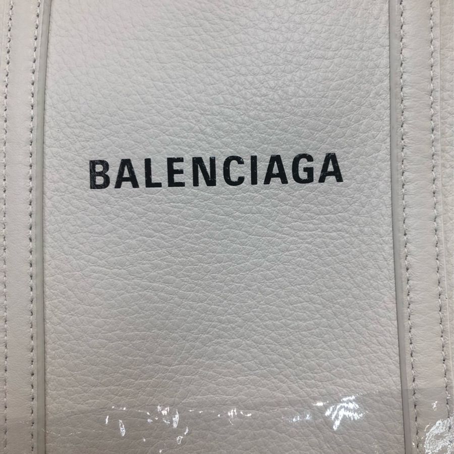 Balenciaga 巴黎世家白色牛皮小Tote bag XB836-8
