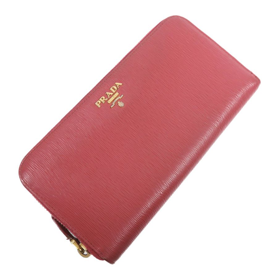 PRADA 牛皮皮革Zipper Long Wallet金扣長錢包-2
