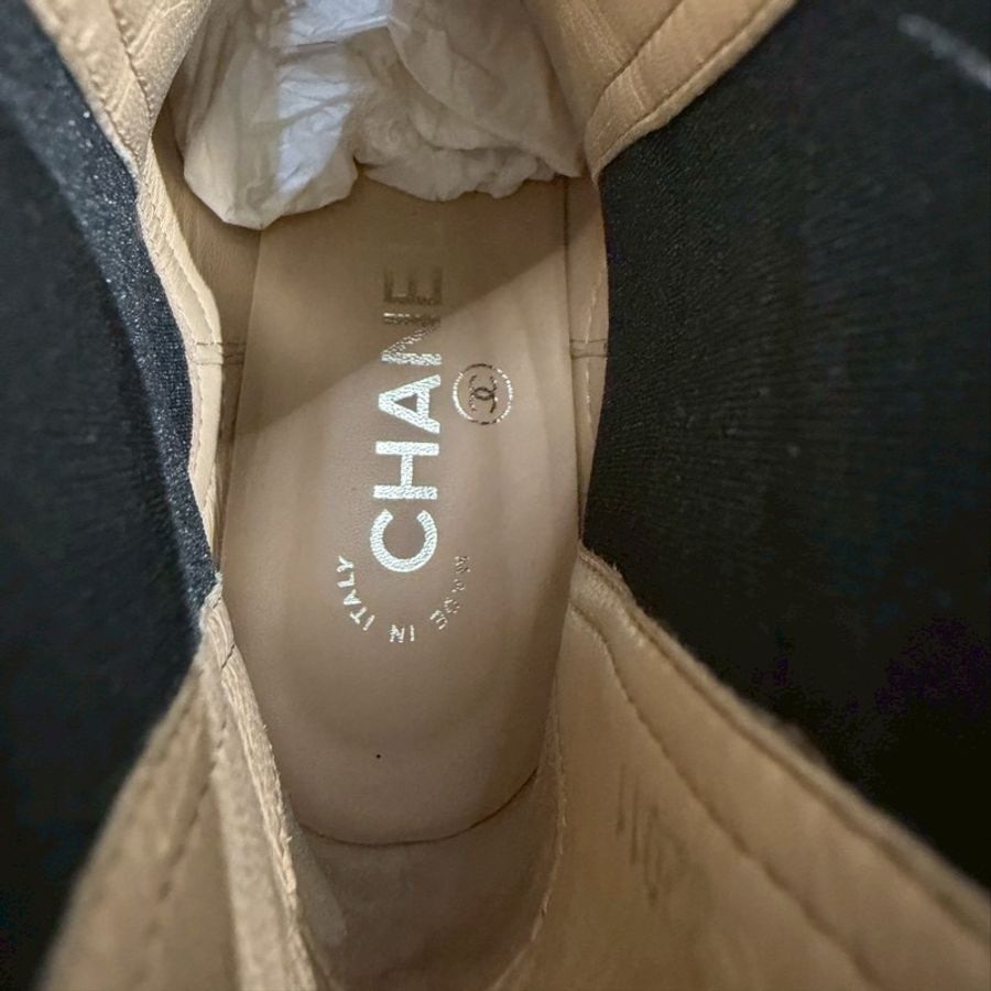CHANEL 黑色小金Logo短靴 36號-12