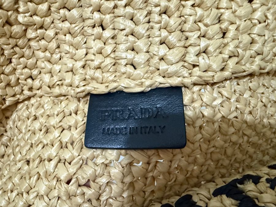 Prada拉菲草大號編織托特包-3