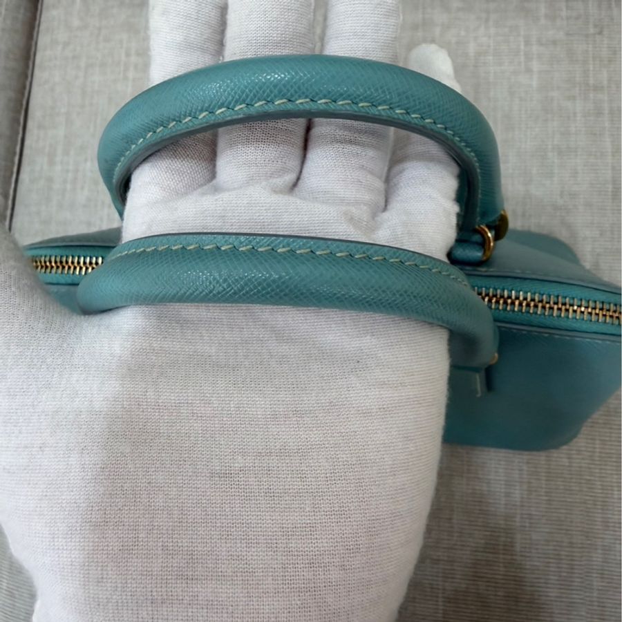 PRADA 貝殼包 手提包 斜背包淺藍色-57
