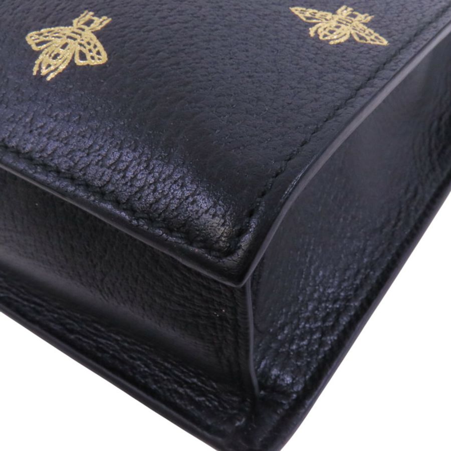 GUCCI 牛皮皮革Bee Star Hand Bag金扣手挽袋-10