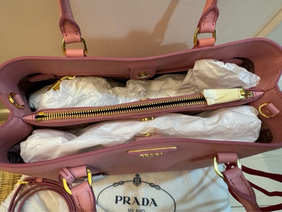 個人珍藏!全新未使用 PRADA 櫻花粉色手袋 1BA874 單肩包/側背包/手提包-2