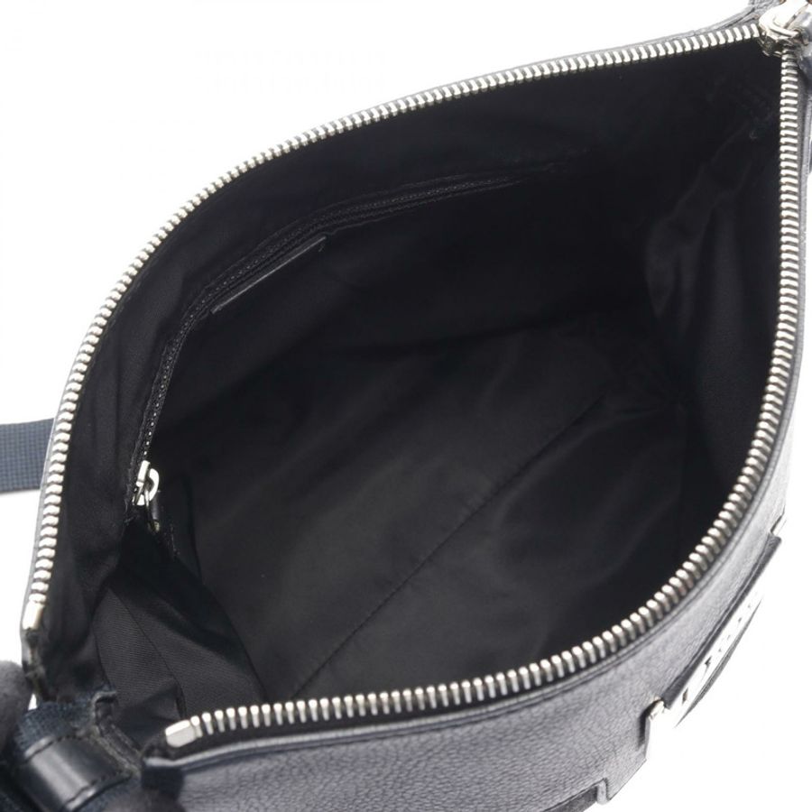 Christian Dior Street Chic Trotter 單肩包,帆布皮革,黑色/海軍藍,二手-2