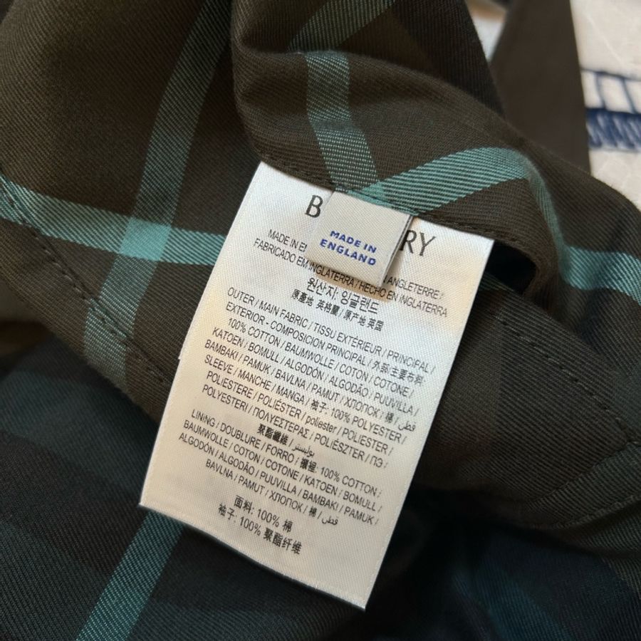 BURBERRY英國深棕色格紋馬術騎士雙面穿風衣UK2-8