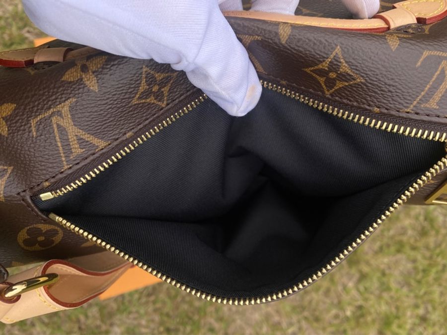 全新絕版LV老花BUMBAG MM MNG WN金釦第一代腰包胸口包M43644-13