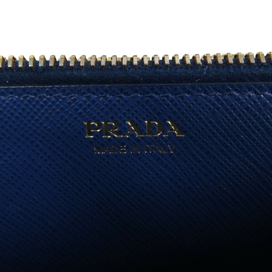 PRADA Saffiano皮革Long Wallet金扣長錢包-7