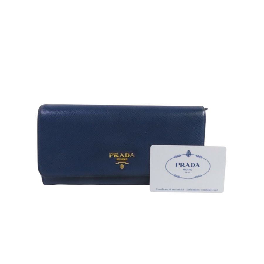 PRADA Saffiano皮革Long Wallet金扣長錢包-9
