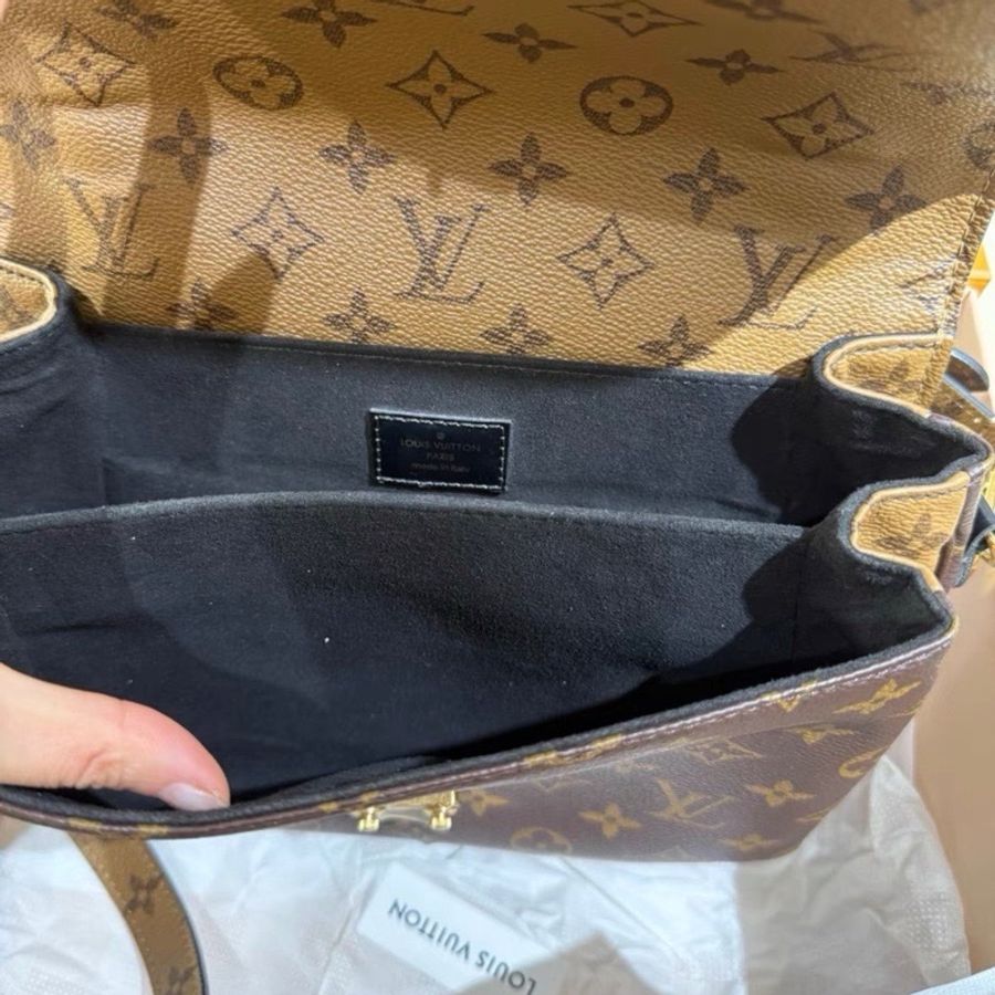 LV 拼色郵差包-0