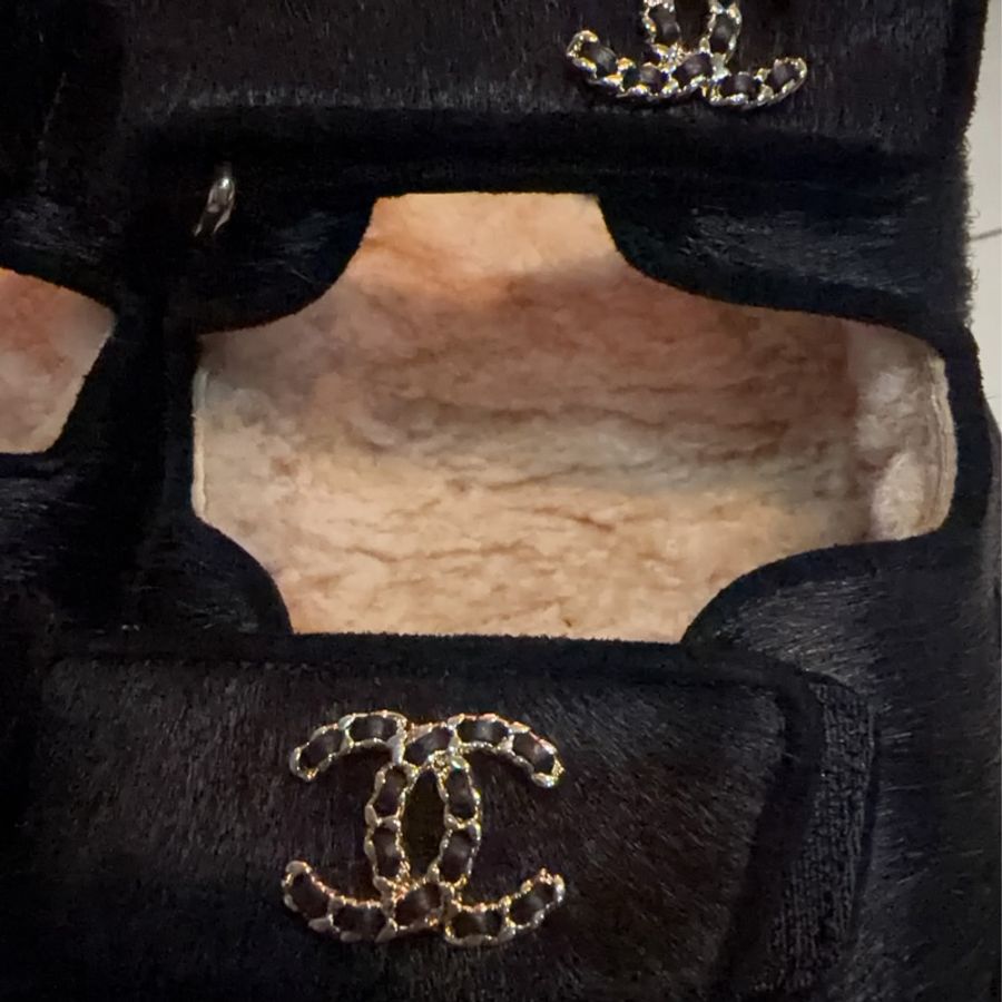 Chanel 馬毛羊羔毛涼鞋-13