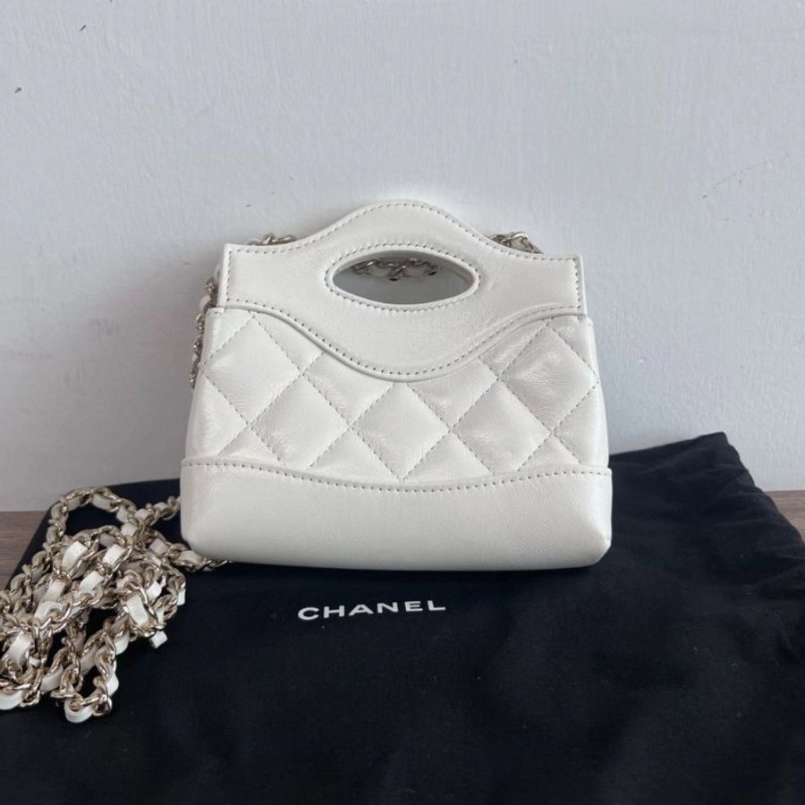 CHANEL 3lbagnanomini皮穿鏈手提肩背斜背鏈條包13.5*12*6 99新配件塵袋-5