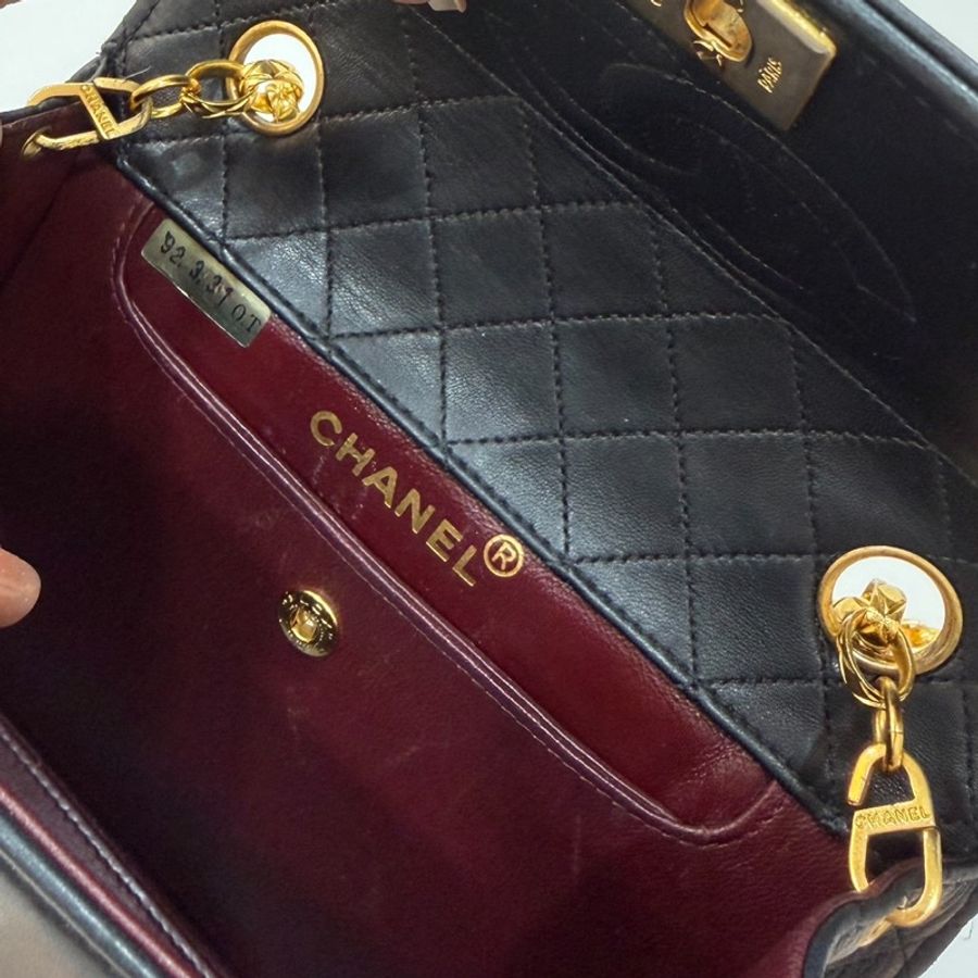 Chanel 香奈兒 Vintage trapezoid 梯型 黑金 雕花鍊 斜背包 肩背包 側背包 鍊條包-39