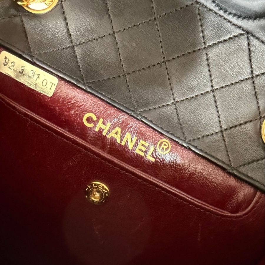 Chanel 香奈兒 Vintage trapezoid 梯型 黑金 雕花鍊 斜背包 肩背包 側背包 鍊條包-42