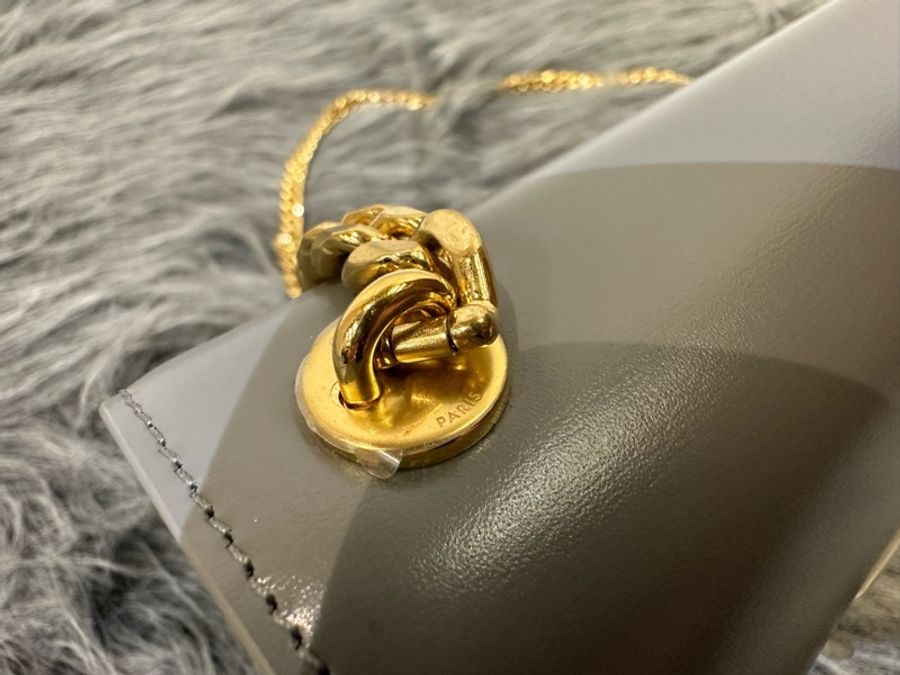 Celine 鋅色滑面牛皮金釦下蓋CHAIN BESACE CLEA肩斜背包110973BF4 08ZC-8