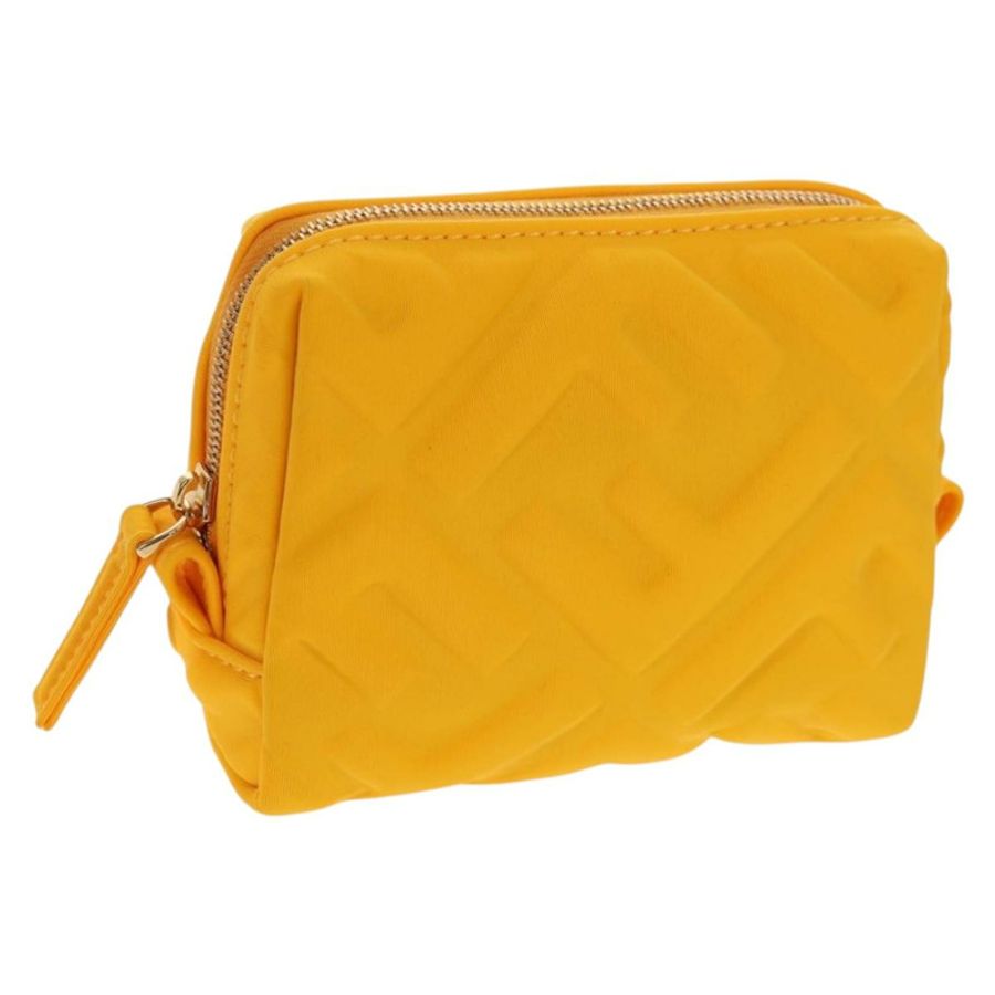 【日本直送】FENDI Zucca帆布FF壓花尼龍黃色金色正品手拿包 150880M-0