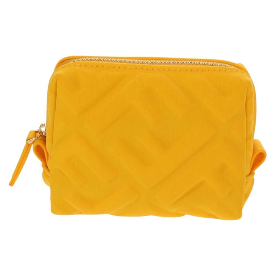 【日本直送】FENDI Zucca帆布FF壓花尼龍黃色金色正品手拿包 150880M-12