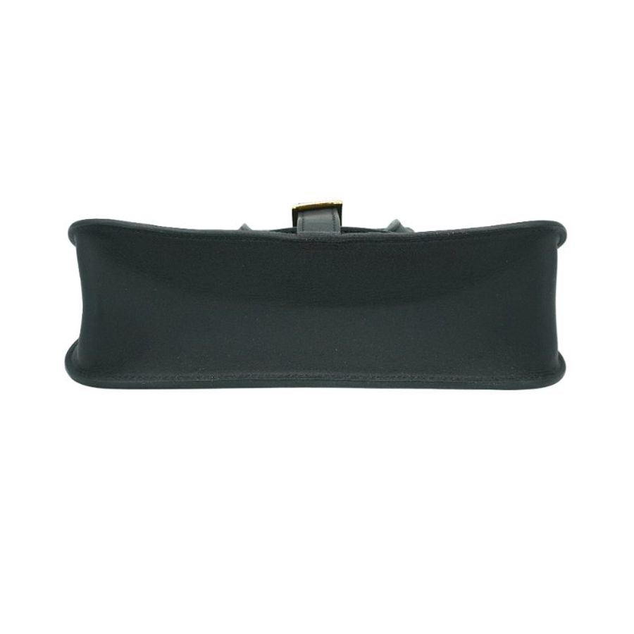 Hermes Mini Halzan 牛皮金釦手提/斜背兩用包(Noir黑)-4