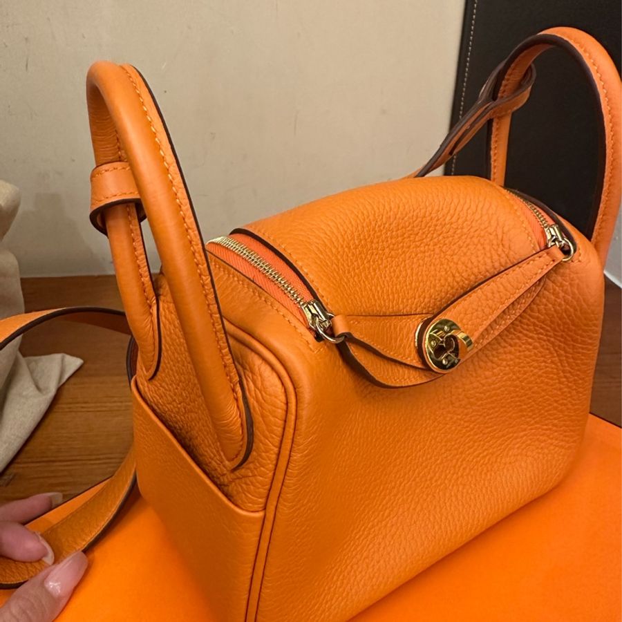 Hermes mini Lindy 愛馬仕橘-1