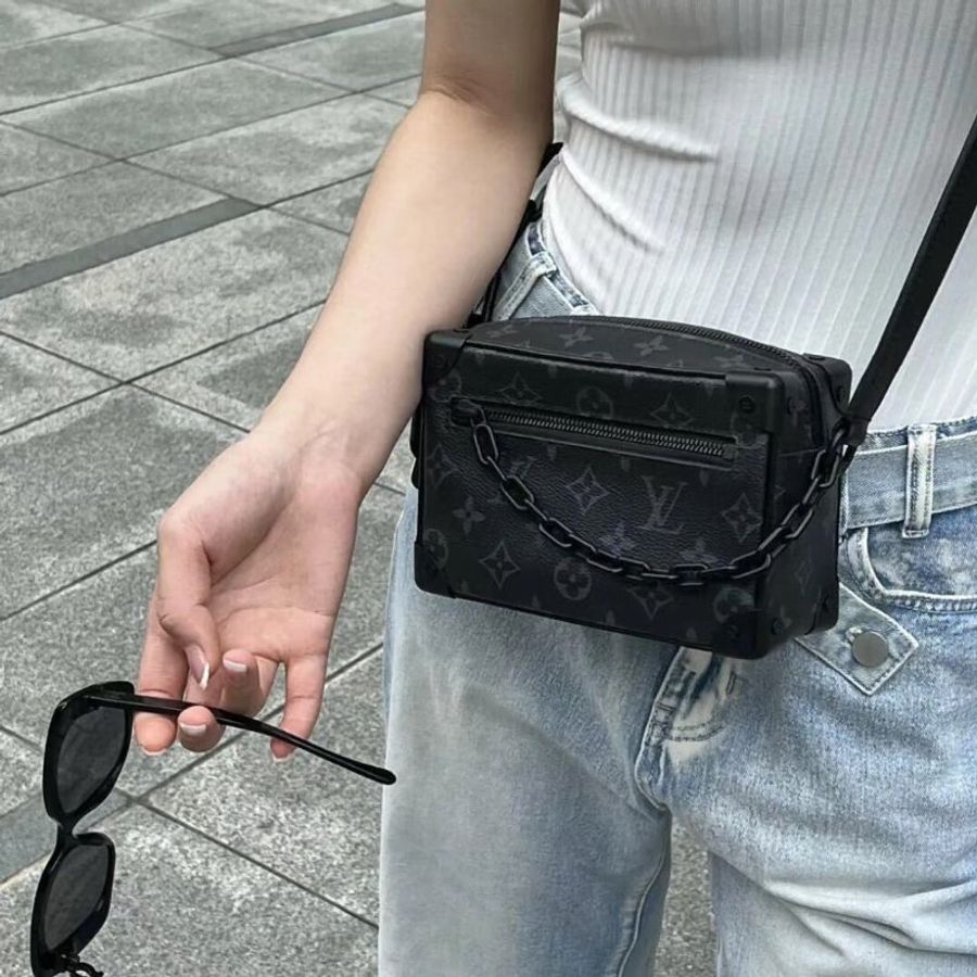 LOUIS VUITTON Mini Soft Trunk - 灰老花-10