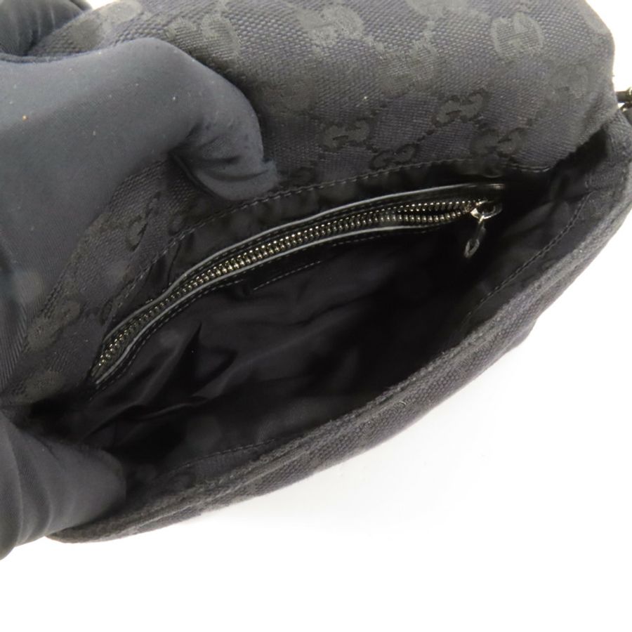 GUCCI 帆布Crossbody GG銀扣手挽肩背兩用袋-5