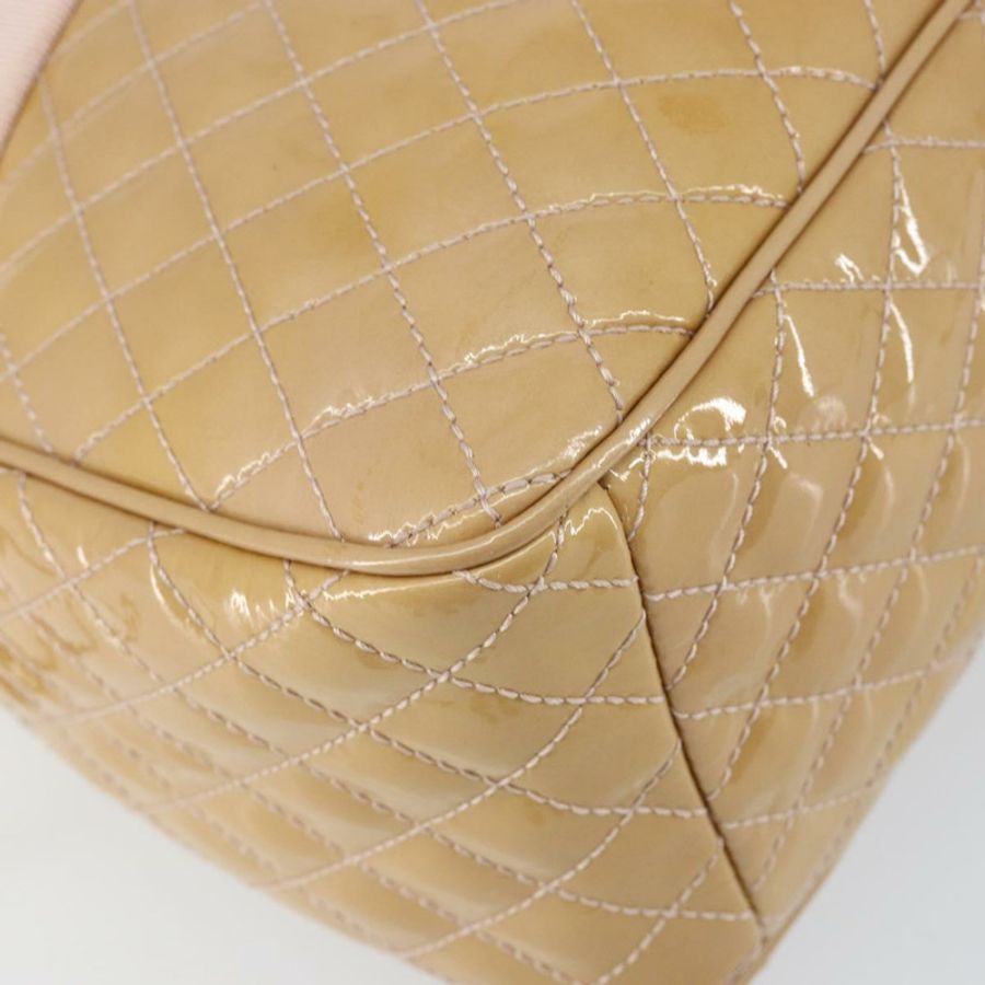 【日本直送】Salvatore Ferragamo Vala 琺瑯手提包 2way 米色 銀色 Auth 150429-15