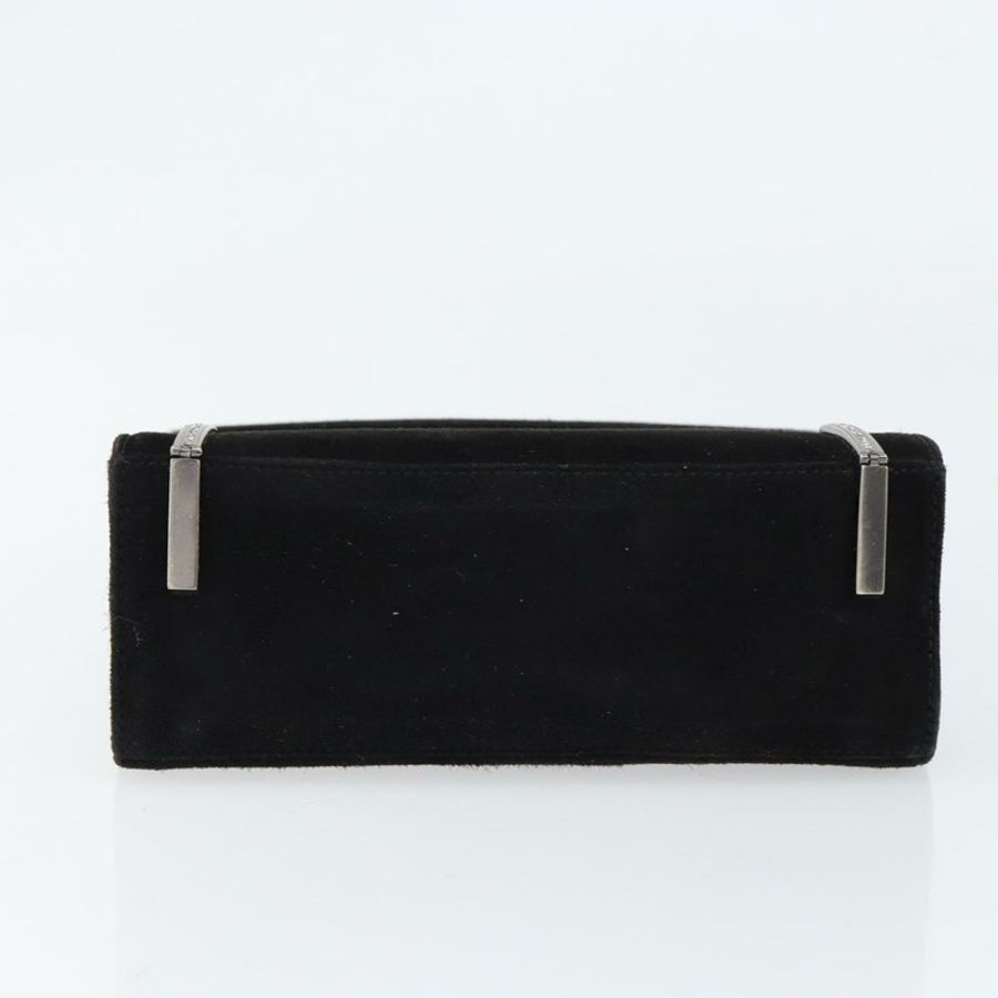 【日本直送】Salvatore Ferragamo 手提包 麂皮 黑色 銀色 正品 BA7548-4