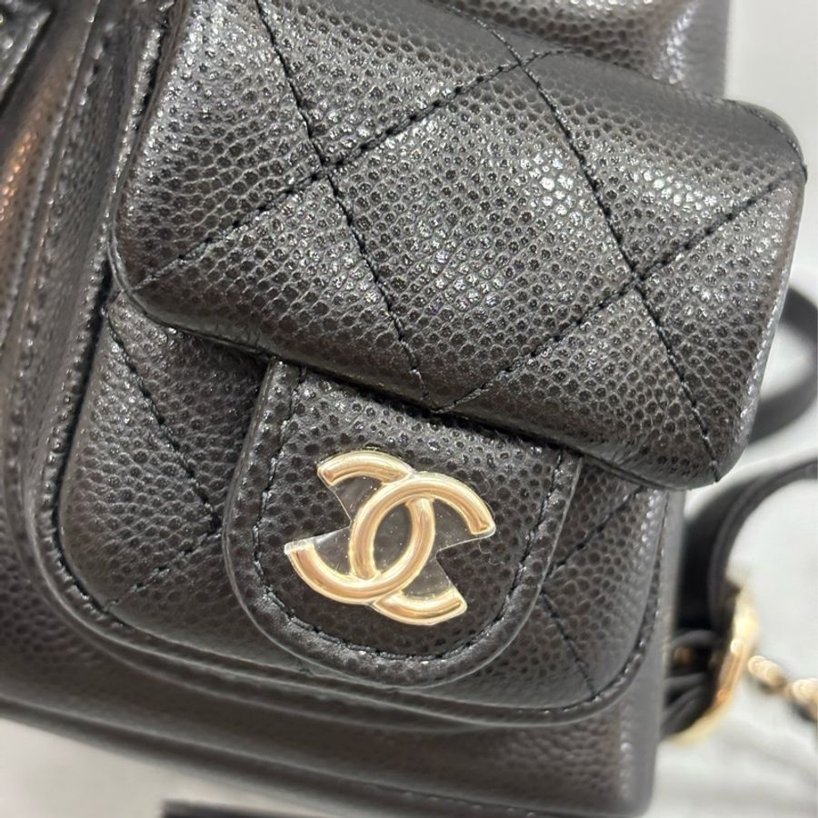 CHANEL AS4399 DUMA 黑色荔枝皮金鍊 坦克包炸藥包後背包肩背包側背包手提包-8