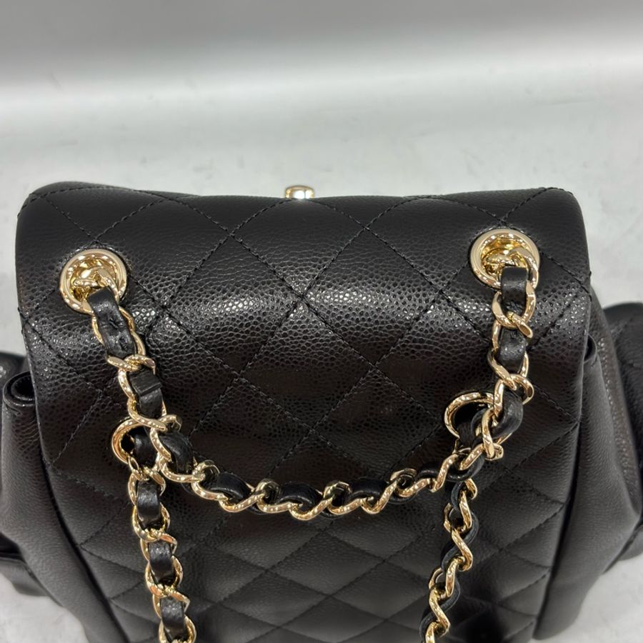 CHANEL AS4399 DUMA 黑色荔枝皮金鍊 坦克包炸藥包後背包肩背包側背包手提包-67