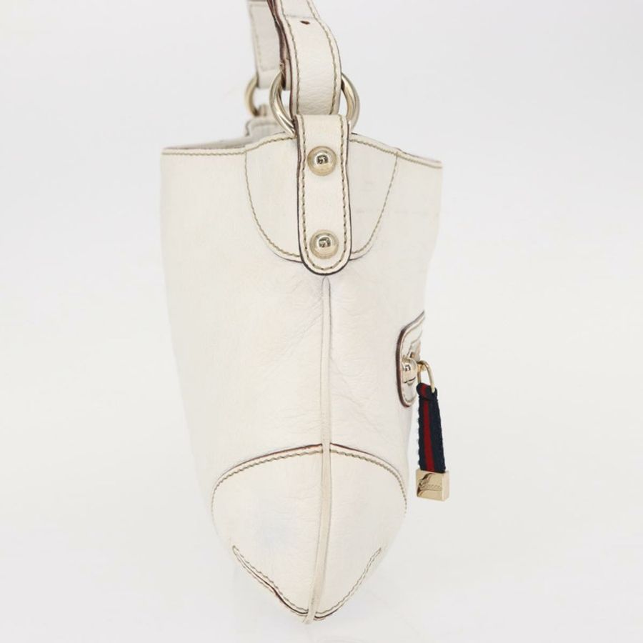 【日本直送】GUCCI Sherry Line 鏈條單肩包 皮革 白色 金色 153011 正品 ep11925-3