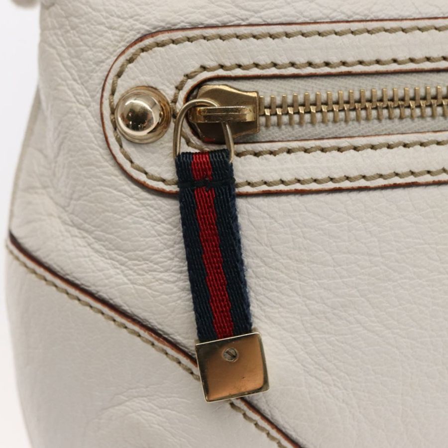 【日本直送】GUCCI Sherry Line 鏈條單肩包 皮革 白色 金色 153011 正品 ep11925-17