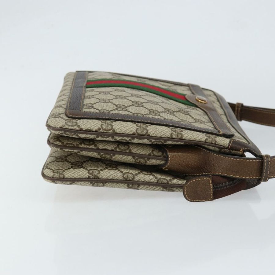 【日本直送】GUCCI GG Supreme Web Sherry Line 手提包 PVC 米色 金色 14 01 4085 正品 151002-2