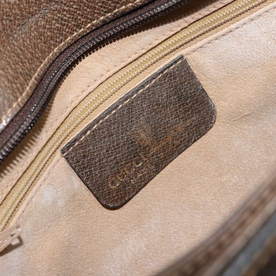 【日本直送】GUCCI GG Supreme Web Sherry Line 手提包 PVC 米色 金色 14 01 4085 正品 151002-20