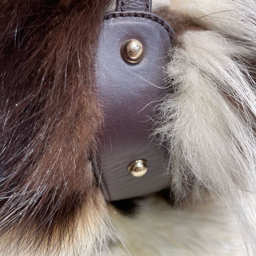 Gucci 雙帶狐狸毛Tote Bag-3
