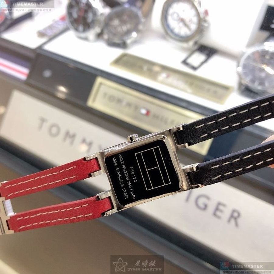 TommyHilfiger手錶,編號TH00073,20mm, 34mm銀錶殼,寶藍, 紅錶帶款-5