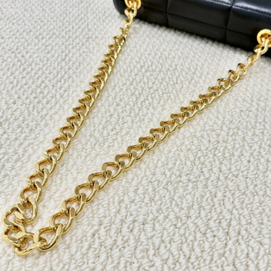 CELINE -黑色牛皮金釦MATELASSE手提肩背包-16