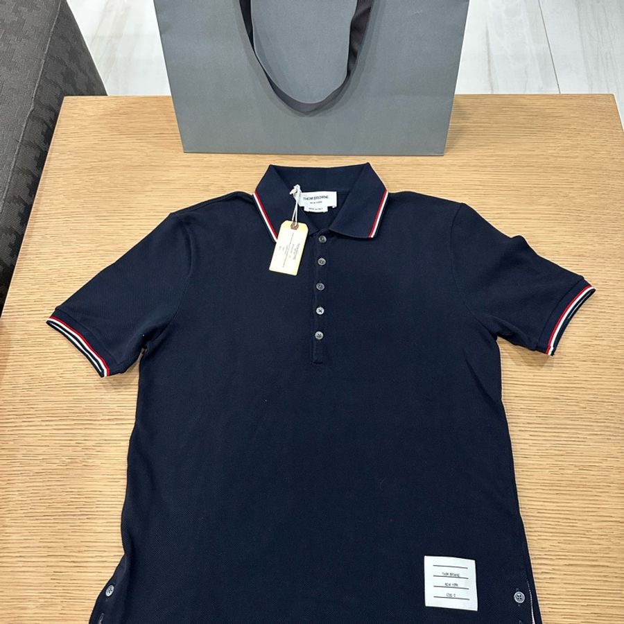 全新未使用品 Thom Browne Polo衫(白+深藍)Size 0-3