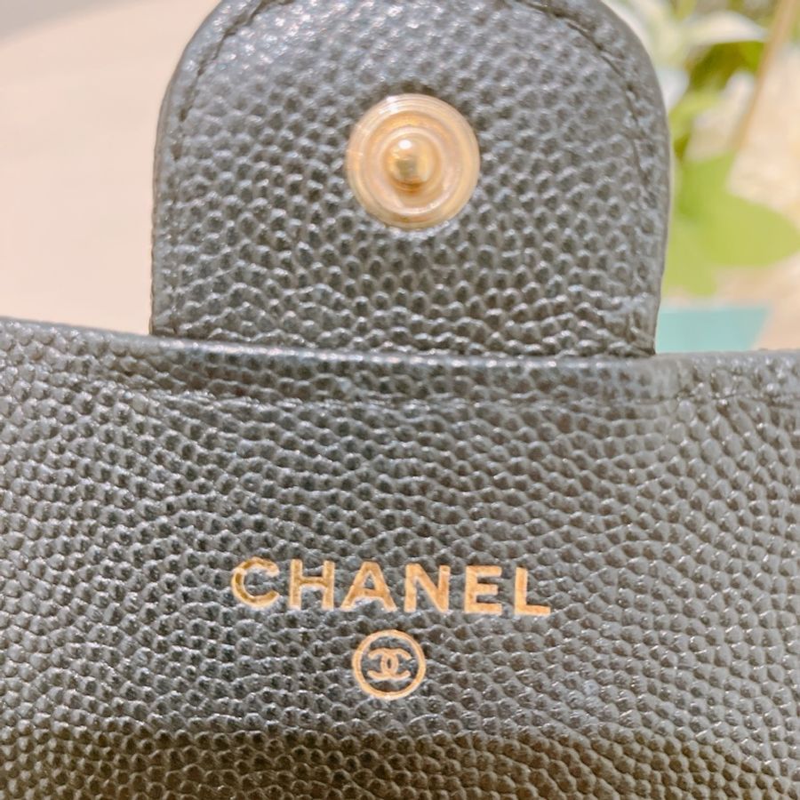 TK1832 Chanel 香奈兒黑色荔枝牛皮中長皮夾Classic Flap Small Long Wallet Caviar Black X GHW-27