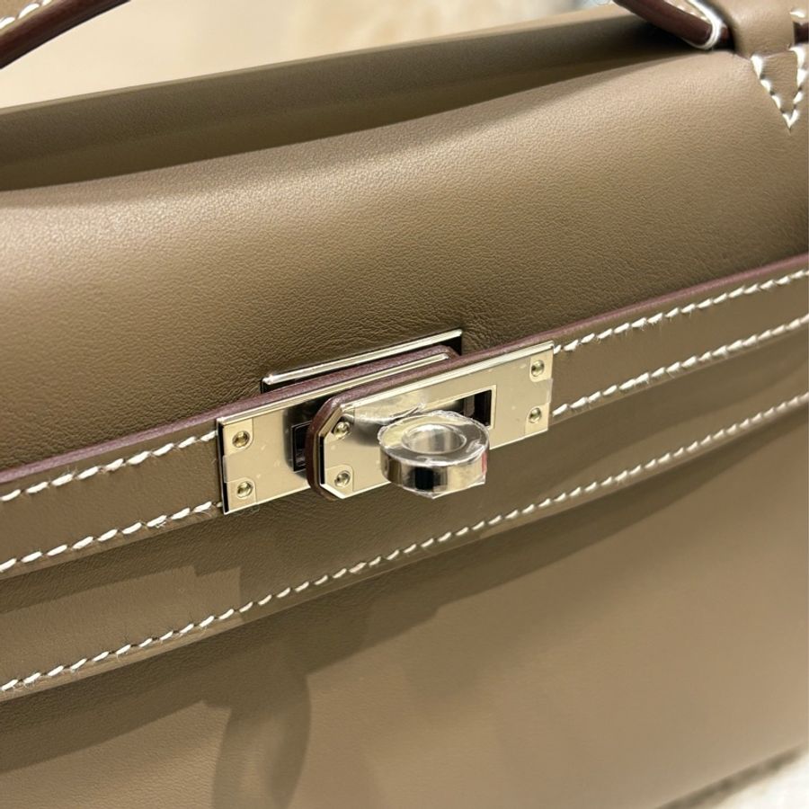 Hermes Mini Kelly Pochette 大象灰 銀扣 全新現貨-5