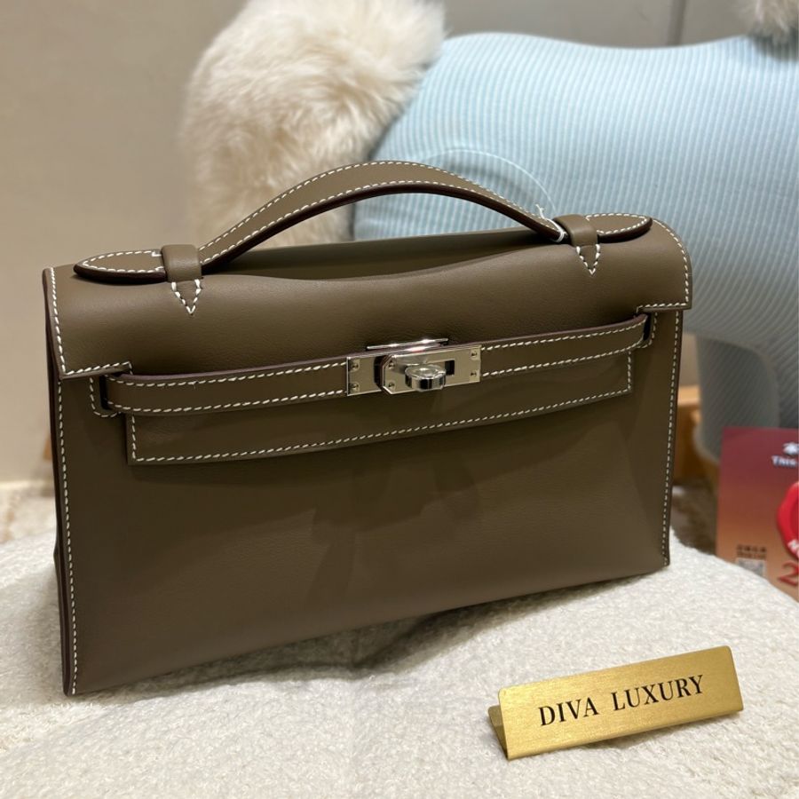 Hermes Mini Kelly Pochette 大象灰 銀扣 全新現貨-6