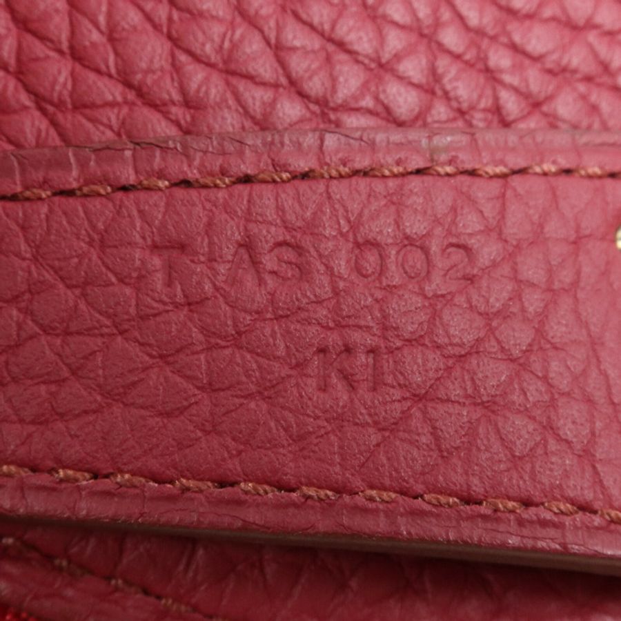 HERMES Clemence皮革Lindy 30銀扣手挽肩背兩用袋Rouge Grenade-6