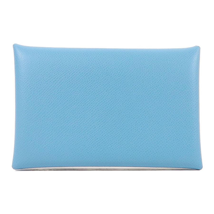 HERMES Epsom皮革Calvi Card Holder銀扣卡片套-1