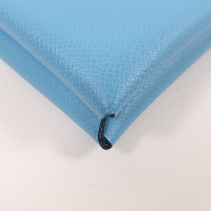 HERMES Epsom皮革Calvi Card Holder銀扣卡片套-8