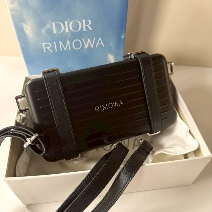 DIOR x RIMOWA 聯名 絕版 限量 黑色 鋁合金 手拿 斜背 行李箱包-0