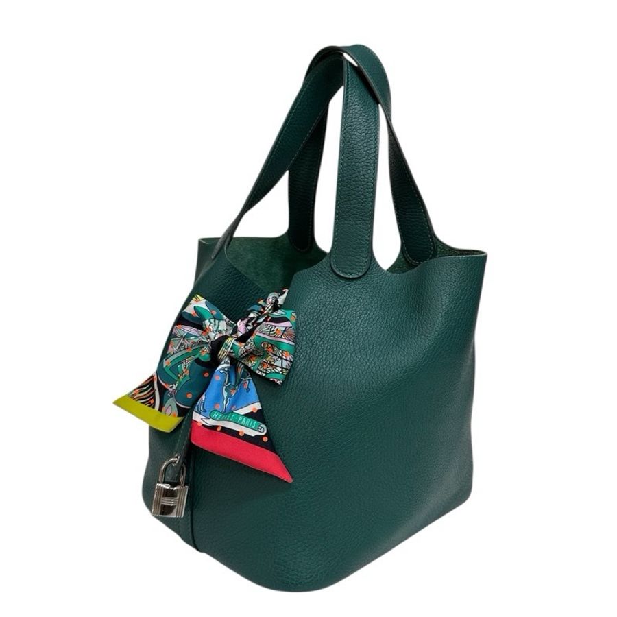 Hermès Picotin 22 T/C leather Green 綠色銀扣-10