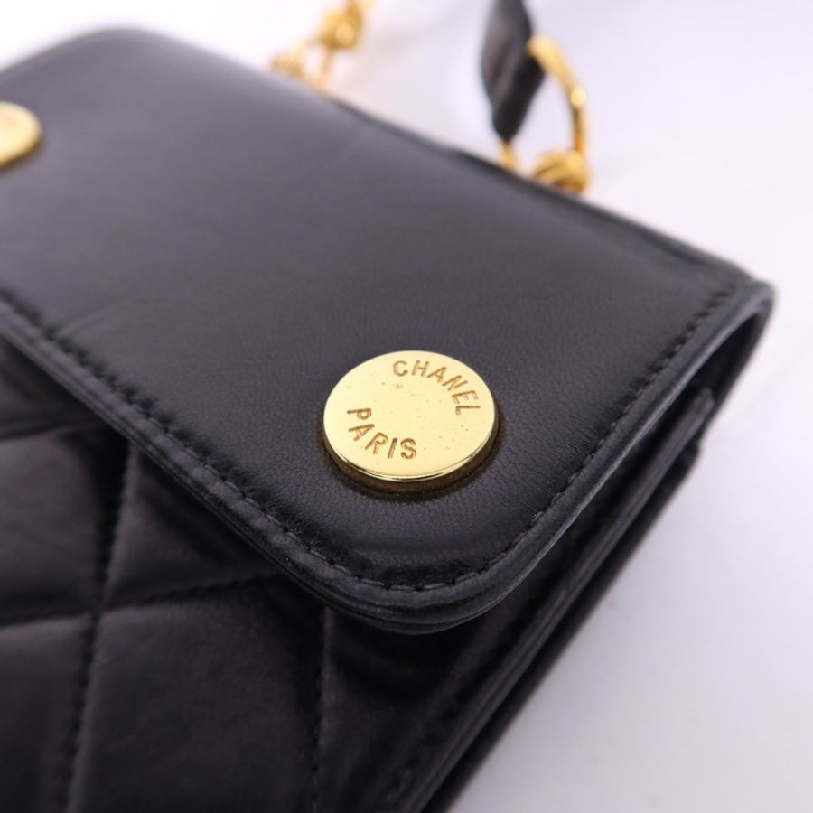 CHANEL 羊皮皮革Waist Bag金扣腰包-9