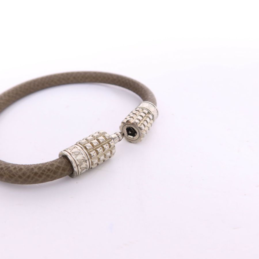 LOUIS VUITTON 皮革/金屬Digit Armband Bangle手鐲-6